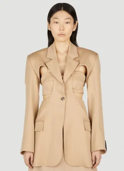 Exposed Bra Cut Out Blazer>rokh New