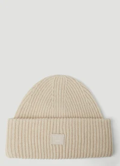 Men Acne Studios Hats^Face Patch Beanie Hat