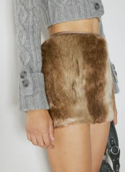 Faux Fur Mini Skirt></noscript>Guess USA New