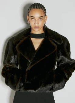 Faux Fur Short Coat>Saint Laurent
