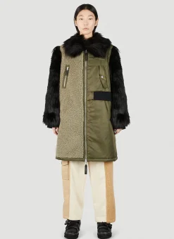 Faux-Fur Sleeve Long Coat>UGG x Feng Chen Wang Online