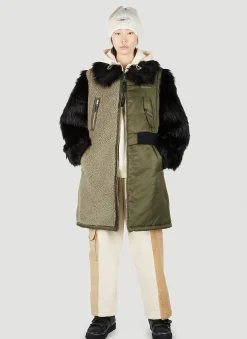 Faux-Fur Sleeve Long Coat>UGG x Feng Chen Wang Online