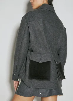 Felt Wool-Blend Jacket><noscript><img width=