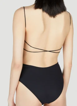 Fine Strap One Piece Swimsuit><noscript><img width=