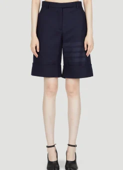 Flannel Four Bar Sack Shorts>Thom Browne