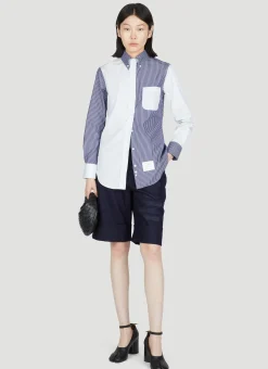 Flannel Four Bar Sack Shorts>Thom Browne