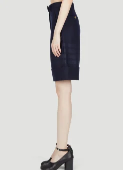 Flannel Four Bar Sack Shorts></noscript>Thom Browne