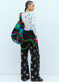 Flocked Bear Motif Denim Jeans>Chopova Lowena Sale