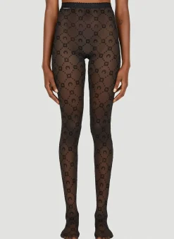 Flocked Mesh Leggings>Marine Serre