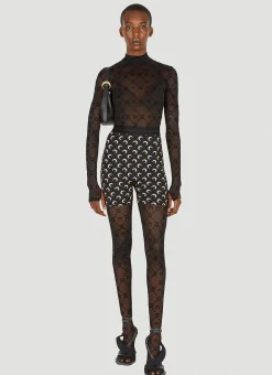 Flocked Mesh Leggings>Marine Serre
