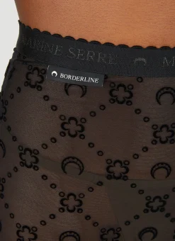 Flocked Mesh Leggings><noscript><img width=