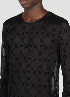 Men Marine Serre Tops^Flocked Mesh Top