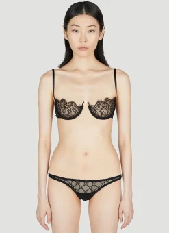 Floral Lace Balconette Bra>Gucci Online