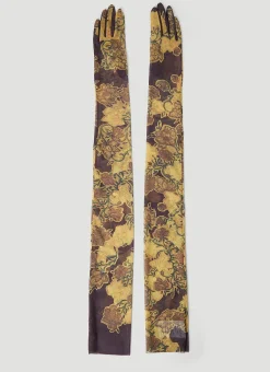 Men Dries Van Noten Gloves^Floral Mesh Gloves