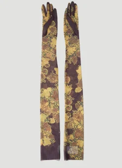 Men Dries Van Noten Gloves^Floral Mesh Gloves
