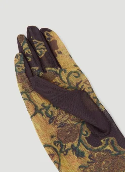 Men Dries Van Noten Gloves^Floral Mesh Gloves