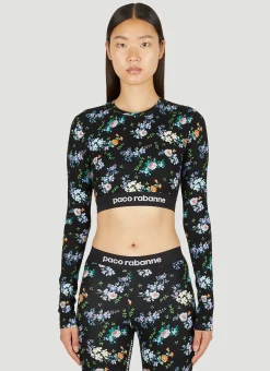 Floral Print Long Sleeve Top>Paco Rabanne Outlet