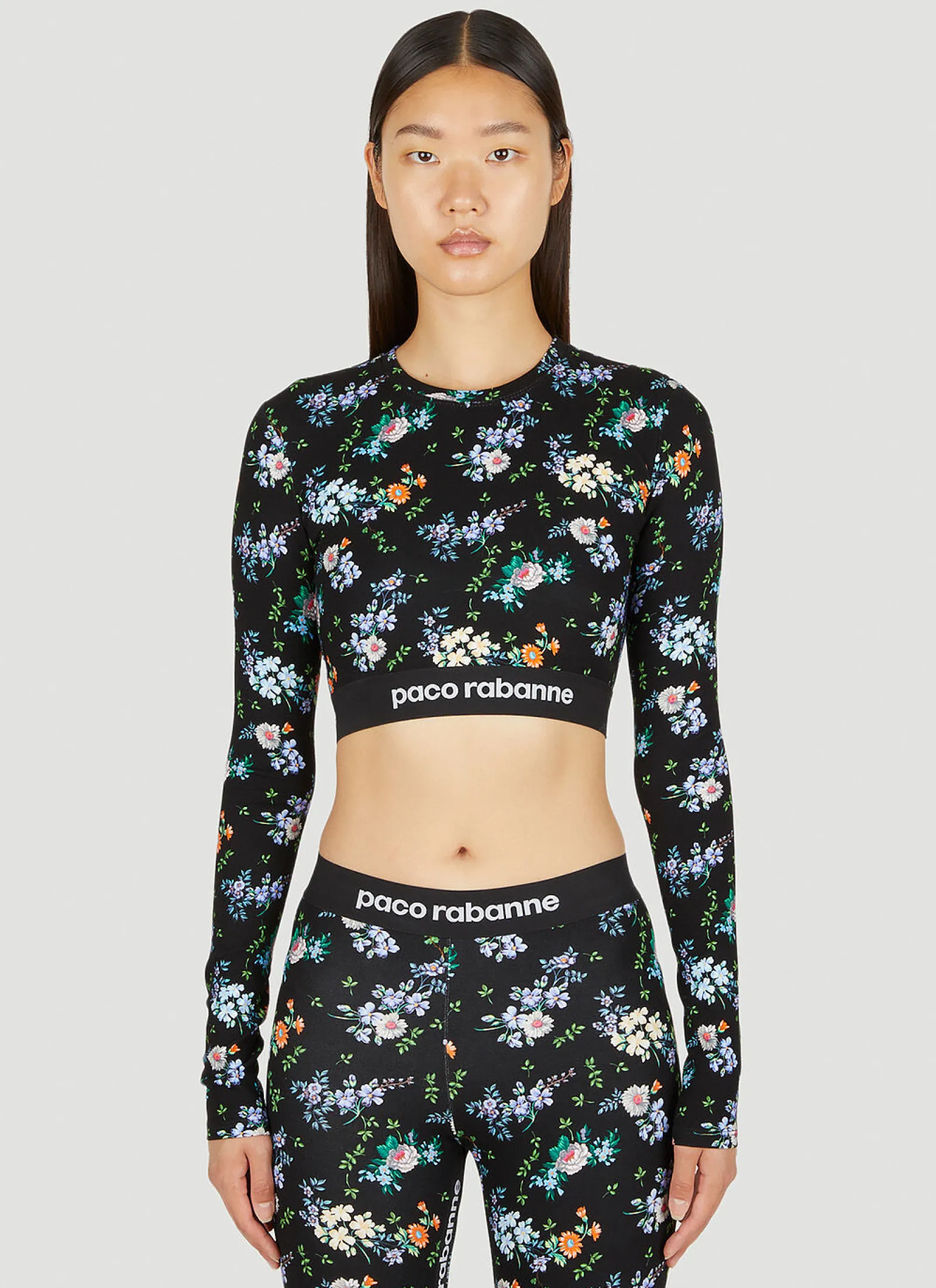 Floral Print Long Sleeve Top>Paco Rabanne Outlet