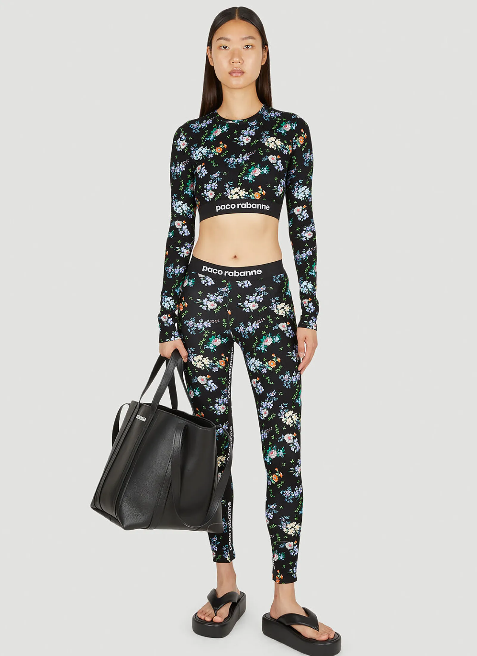 Floral Print Long Sleeve Top>Paco Rabanne Outlet
