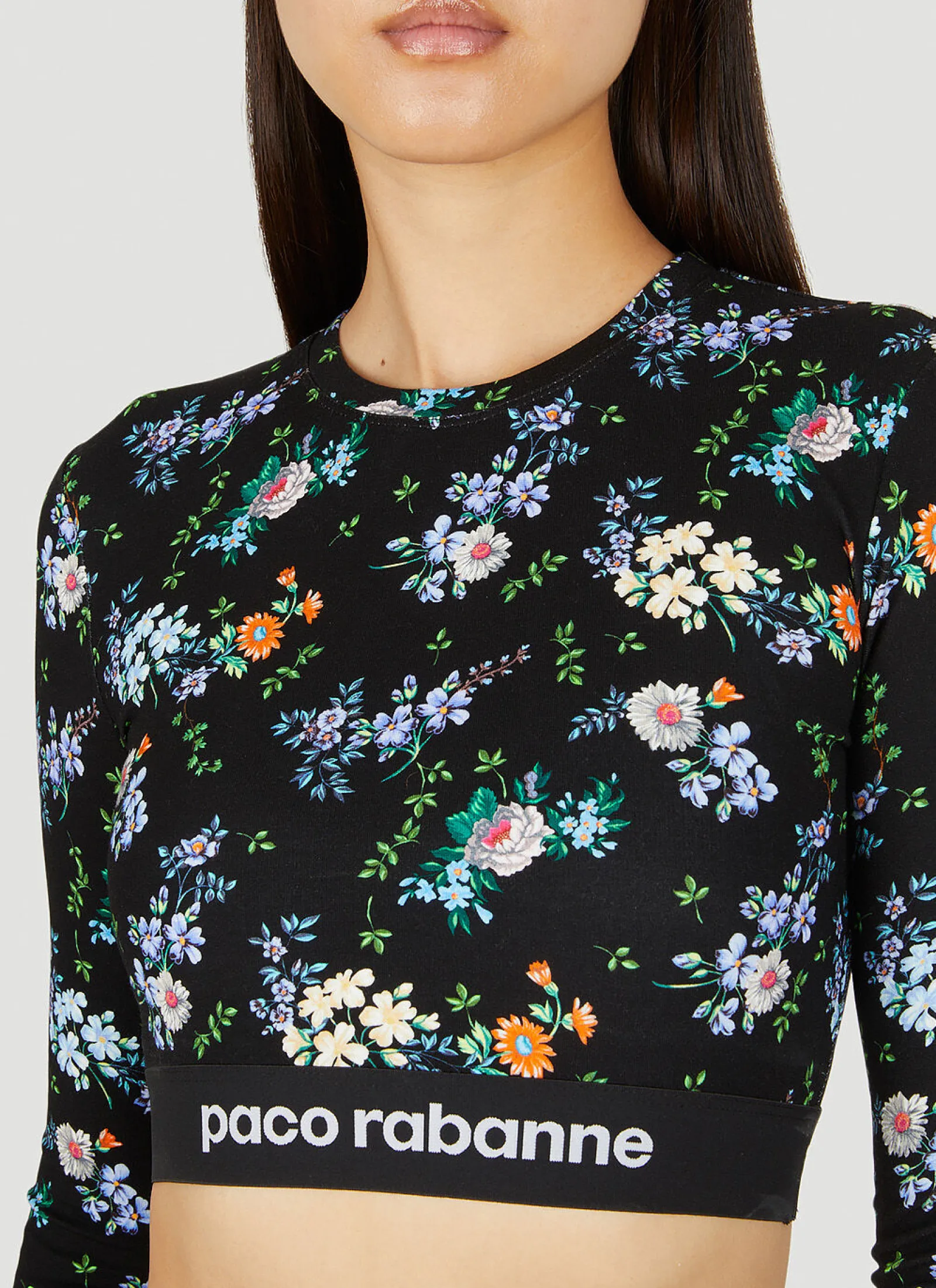 Floral Print Long Sleeve Top>Paco Rabanne Outlet