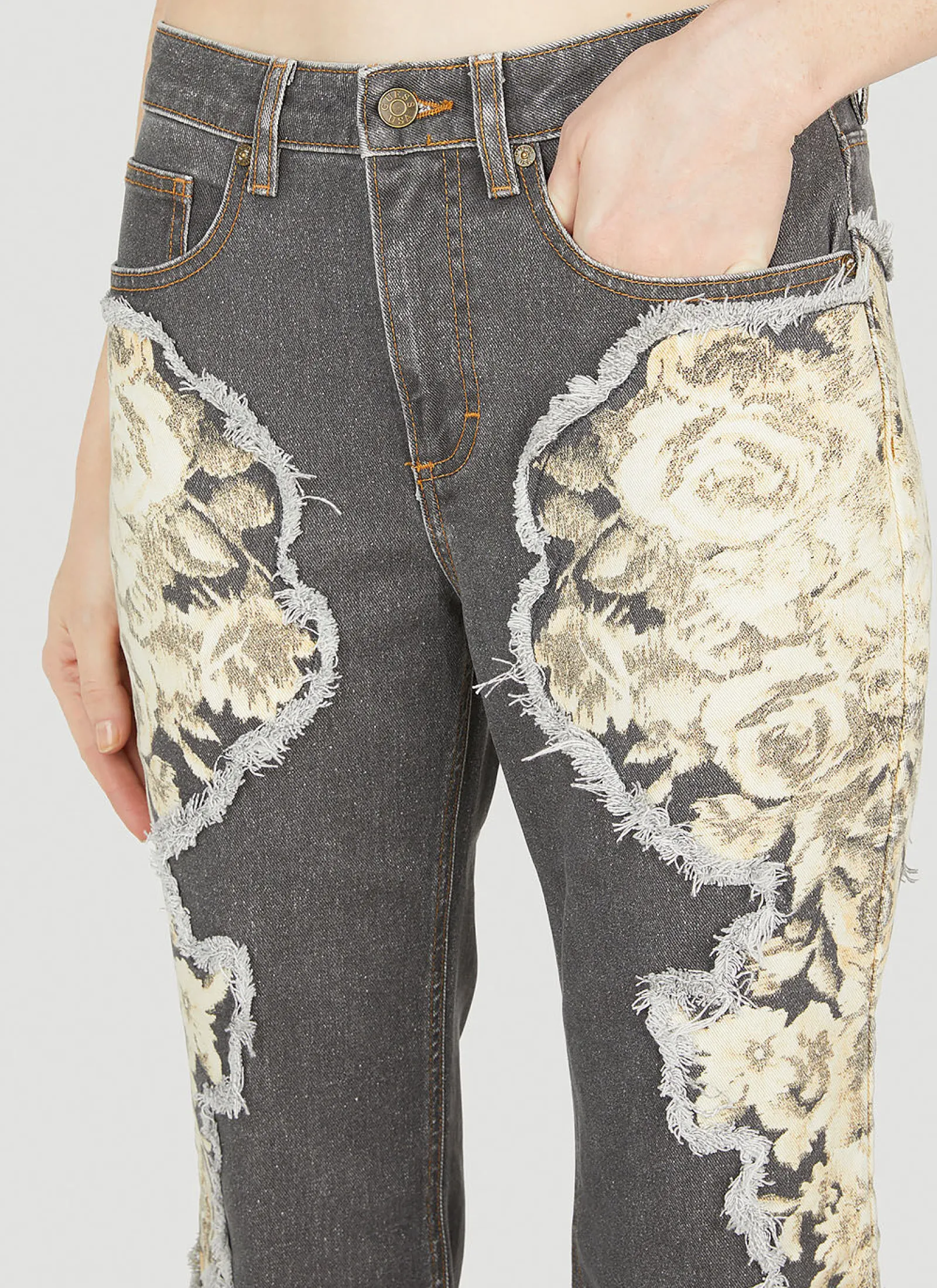 Floral Printed Flared Jeans>Guess USA New