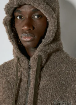 Men Comme des Garçons Homme Sweatshirts^Fluffy Knit Hooded Zip-Up Sweatshirt