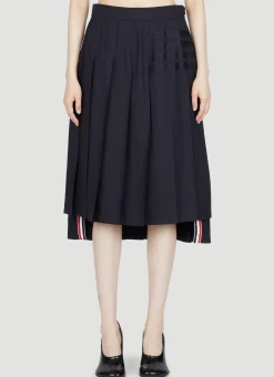 Four Bar Pleated Wool Midi Skirt>Thom Browne Outlet