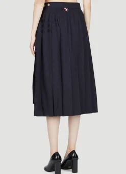Four Bar Pleated Wool Midi Skirt></noscript>Thom Browne Outlet