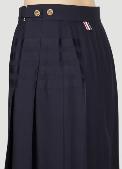 Four Bar Pleated Wool Midi Skirt></noscript>Thom Browne Outlet