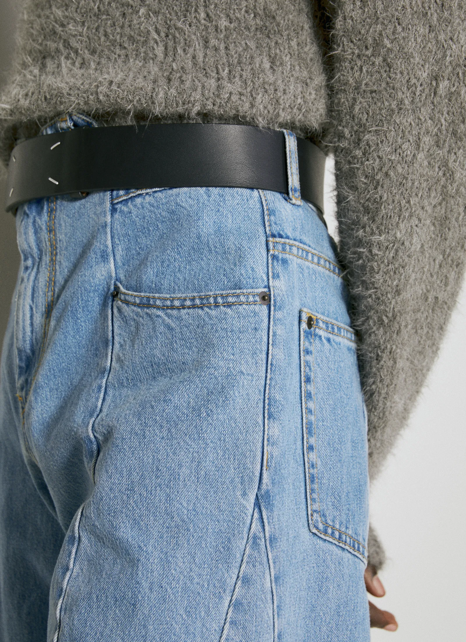 Men Maison Margiela Belts^Four Stitches Leather Belt