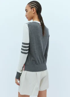 Four-Bar Wool Sweater></noscript>Thom Browne Clearance
