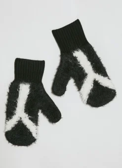 Men Y-3 Gloves^Fuzzy Logo Gloves