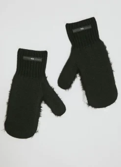 Men Y-3 Gloves^Fuzzy Logo Gloves