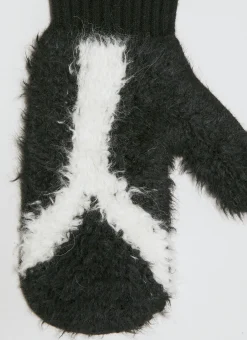 Men Y-3 Gloves^Fuzzy Logo Gloves