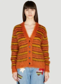 Fuzzy Stripe Cardigan>Marni New