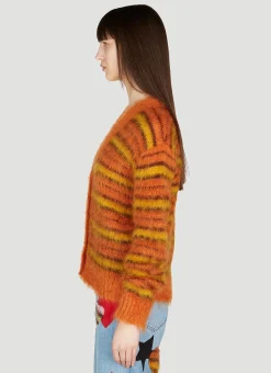 Fuzzy Stripe Cardigan></noscript>Marni New