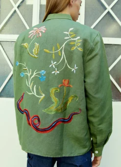 Men Sky High Farm Workwear Shirts^Garden Embroidery Shirt