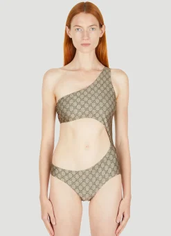 Gg Asymmetric Cut-Out Swimsuit>Gucci Clearance