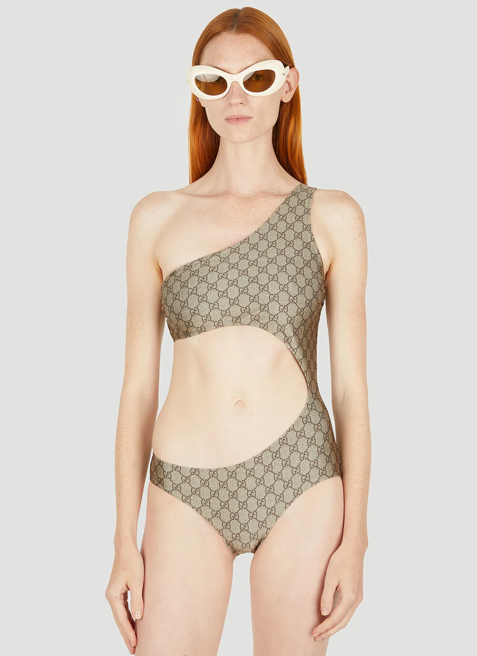 Gg Asymmetric Cut-Out Swimsuit>Gucci Clearance