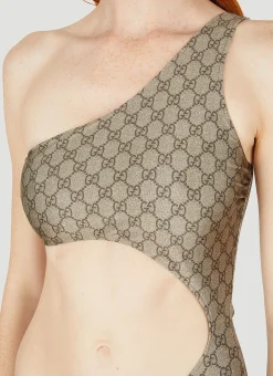 Gg Asymmetric Cut-Out Swimsuit><noscript><img width=