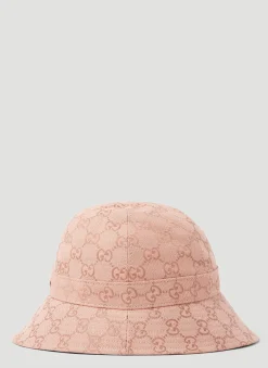 Men Gucci Hats^Gg Canvas Bucket Hat