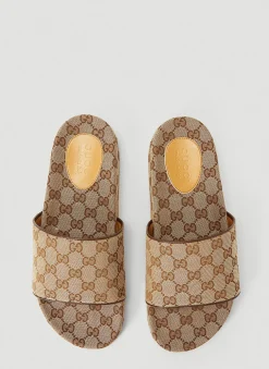 Men Gucci Slides^Gg Canvas Slides