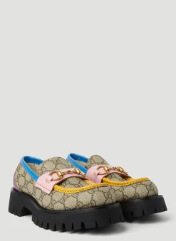 Gg Colour Block Loafers>Gucci