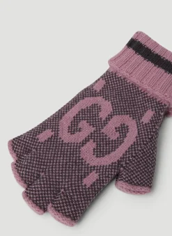 Men Gucci Gloves^Gg Jacquard Fingerless Gloves