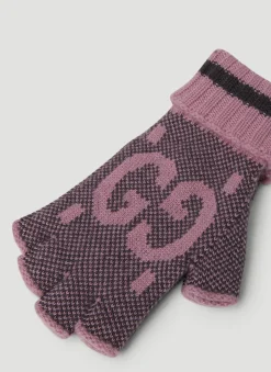 Men Gucci Gloves^Gg Jacquard Fingerless Gloves