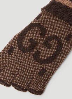 Men Gucci Gloves^Gg Jacquard Fingerless Gloves
