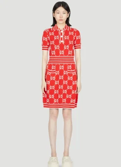 Gg Jacquard Polo Dress>Gucci