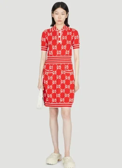 Gg Jacquard Polo Dress>Gucci