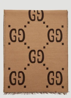 Men Gucci Scarves^Gg Logo Jacquard Scarf