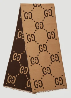 Men Gucci Scarves^Gg Logo Jacquard Scarf